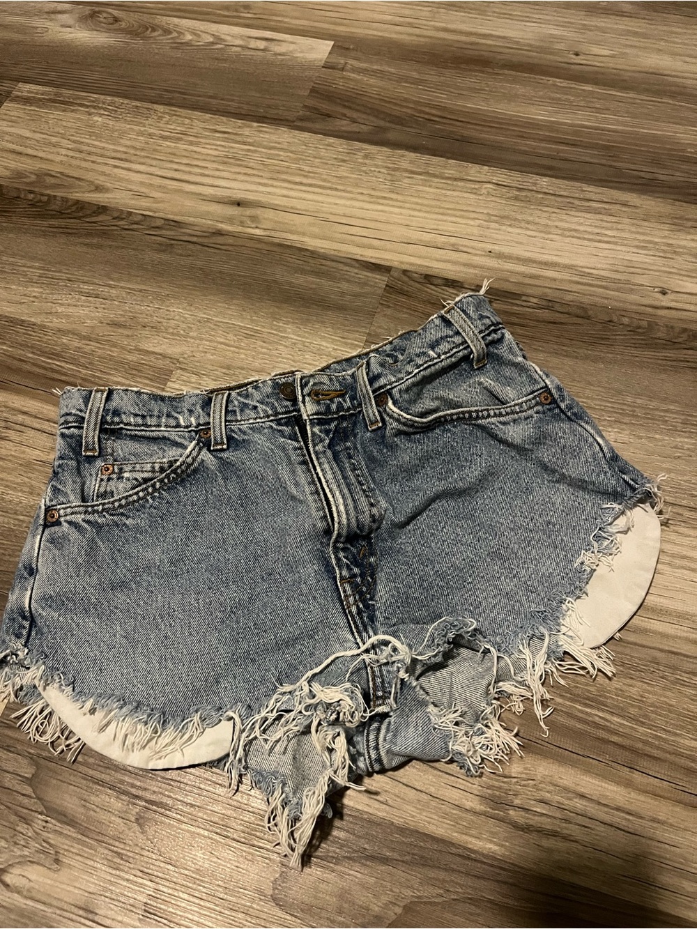 Levi's Light Blue Distressed 505 Vintage Cutoff Jean Shorts size 32
